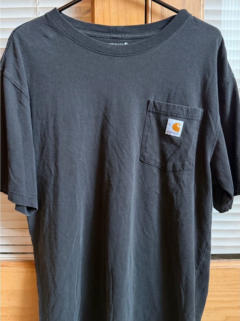 Carhartt Black Short-Sleeve Pocket Tee with Logo Patch